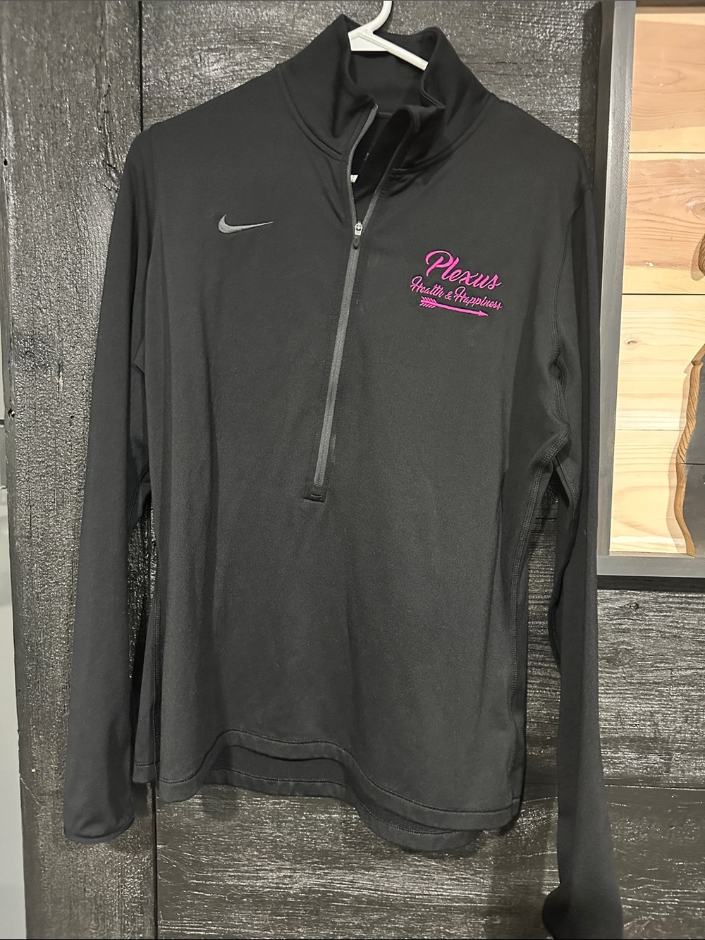 Nike Women’s Black Half-Zip Dri-Fit Jacket with Pink Logo